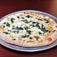 White Pizza  · Fresh garlic, spinach and ricotta.