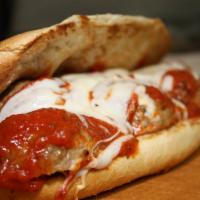 Meatball Parmigiana Sub · Homemade meatballs, marinara and melted mozzarella. French fries substitution available upon...