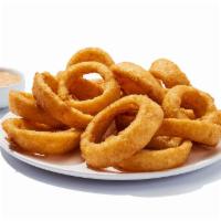 Onion Ring Basket · Sweet onions, breaded and fried, piled high and served with a tangy dipping sauce. 
