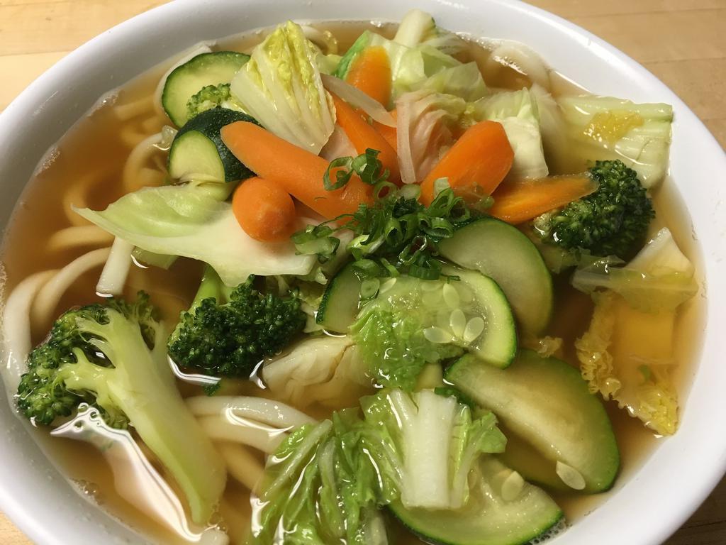 Vegetables Udon Noodle Soup · Savory broth with thick wheat noodles.