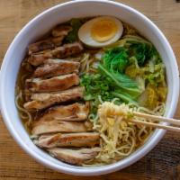 Chicken Ramen Noodle Soup · Savory light broth with noodles.