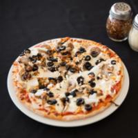 Grandpa Tom's Combo Pizza · Italian sausage (mild or spicy), mushrooms, onions, black olives and extra cheese. 10