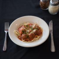 Spaghetti with Meatballs · Our house made meatballs served in our house made marinara.