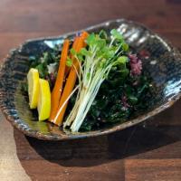 Seaweed Salad · Wakame seaweed and cucumber served with sesame soy dressing.