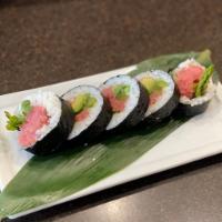 Toro and Asparagus Roll · Minced fatty tuna with asparagus, cucumber, and avocado.