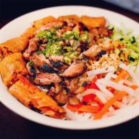 B3. Bun Ga Nuong Cha Gio - Grilled chicken & eggroll · Rice noodles served with grilled chicken and eggrolls.