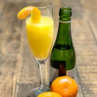 Mimi-Mosa  · A champagne split and orange juice with a tangerine burst. Must be 21 to purchase.