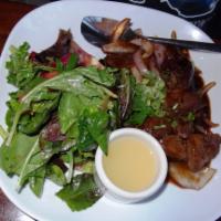 Shaking Beef · Filet mignon over mixed greens, yuzu vinaigrette