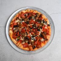 Boulevard Pizza · Meatball, pepperoni, mushrooms, onions, olives and bell peppers and mozzarella cheese.