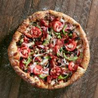 Gluten Free House Special Pie · Mellow red sauce base with mozzarella, pepperoni, sausage, ground beef, ham, applewood smoke...