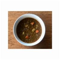 Lentil Soup · Traditional Spanish lentil soup with chorizo, potatoes and carrots