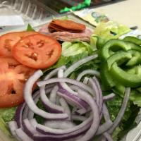 House Salad · Romaine lettuce, onions, green peppers and tomatoes.