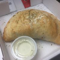 Pepperoni Calzone · Pepperoni, gourmet and Parmesan cheese.