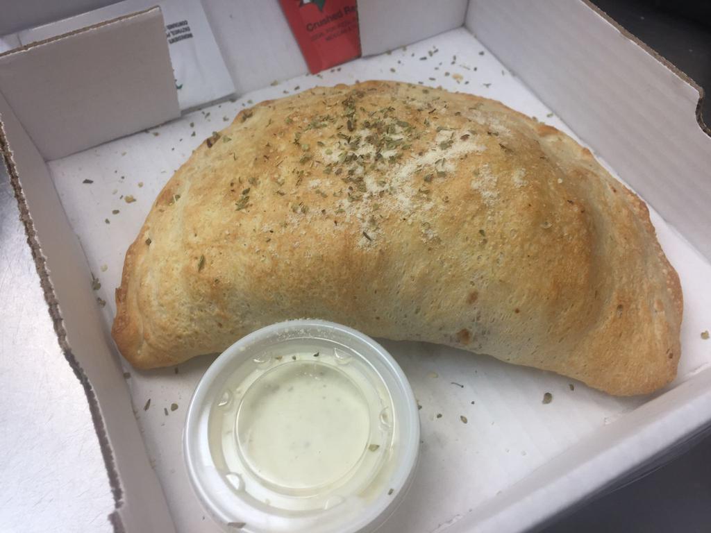 Pepperoni Calzone · Pepperoni, gourmet and Parmesan cheese.