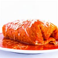 Wet Burrito · Burrito mojado. Choice of meat, rice, beans, onions, cilantro, and chile. Covered with our s...