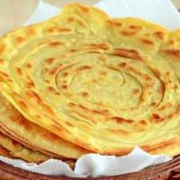 Lachha Paratha · Buttered pan baked all purpose wheat bread.