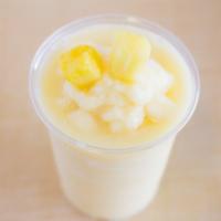 Coco Colossus Smoothie · Pineapple-coconut juice, coconut, pineapple, raspberry sherbet, non-fat yogurt and ice.