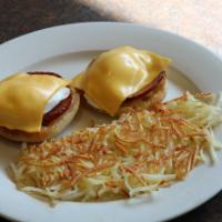Weston Diner Poached Egg Special · Poached eggs on English muffin with Canadian bacon and melted American cheese. Served with h...