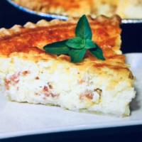 Quiche Lorraine · Bacon, mozzarella, onions and eggs. Served with choice of side.