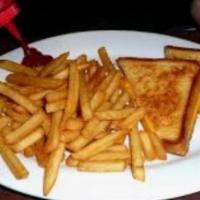 Kids Grilled Cheese · Toasted white bread with American cheese.