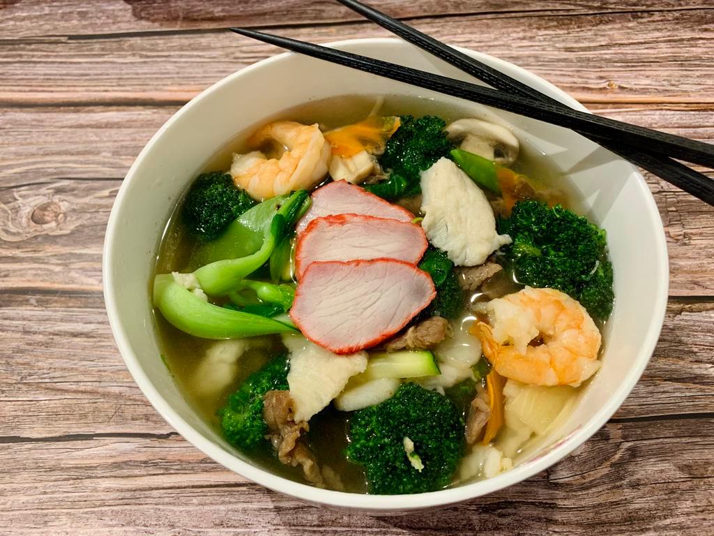 House Noodle Soup · With BBQ Pork, Chicken, Beef, Shrimp (2pc)