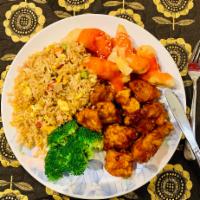 Individual Dinner No. 6 · Sweet and Sour Shrimp, General Tso's Chicken and BBQ Pork Fried Rice.
 Substitutions are NOT...