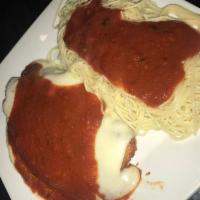 Chicken Parmesan · Made or covered with Parmesan cheese