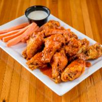 Chicken Wings · Flappers and drummies a plenty. Pick a flavor that soothes the addiction. Served with carrot...