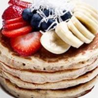PH Loaded Pancakes · Non-GMO whole grain whey protein pancakes with your choice of fruit: bananas, coconut, blueb...