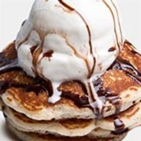 Froyo Pancakes · Non-GMO whole grain whey protein pancakes topped with protein frozen yogurt and sugar-free c...