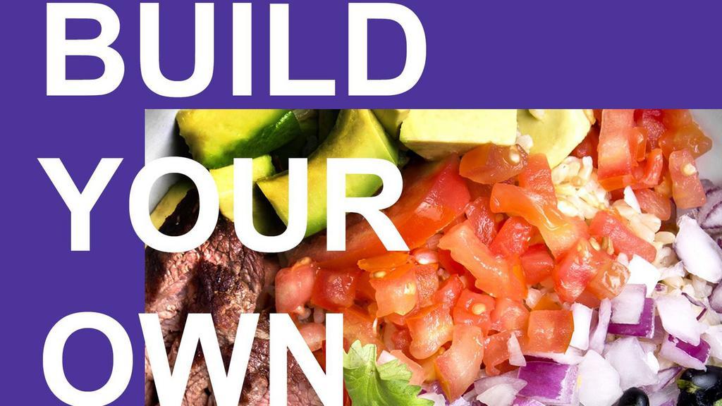 Build It · Build your own bowl, salad, or wrap! At protein house we build it like you want it. five veggies are included in the build it. select from; 