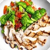 Cajun BBQ Bowl · Grilled hormone-free, cage-free Cajun chicken, broccoli, green onions, red peppers, red onio...