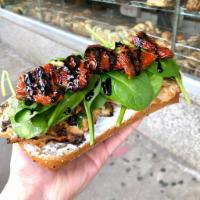 #14. The G.O.A.T. Sandwich · Grilled chicken, goat cheese, arugula, tomato with balsamic on multigrain hero.