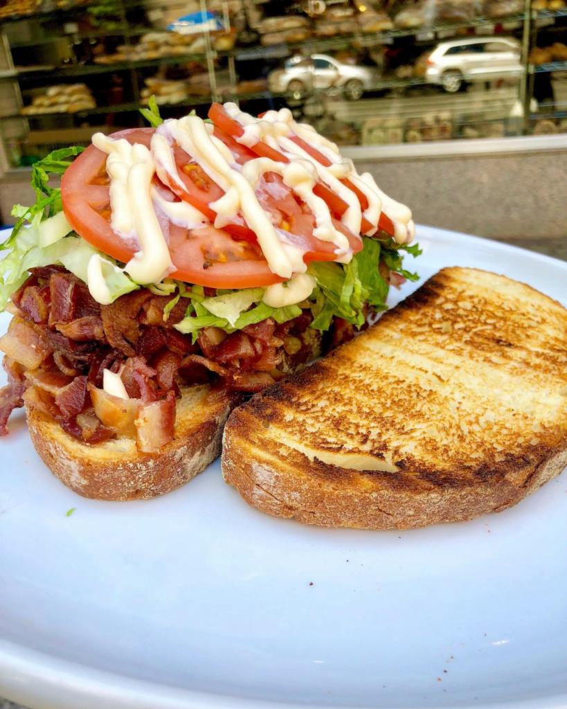 #H21. BLT Sandwich · Bacon, lettuce, tomato with mayo on sliced bread.