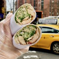 #W3. Chicken Caesar Wrap · Grilled chicken, croutons, lettuce, pecorino Romano cheese with Caesar dressing.
