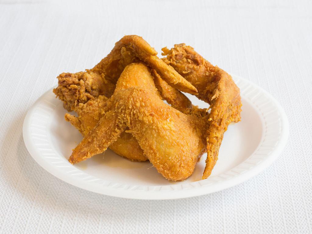 F2. Fried Chicken Wings 几翅 · Four wings.