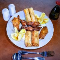 Bo-Bo Platter · Egg rolls, shrimp tempura, BBQ ribs, crab rangoon, fried chicken wings. For 2.