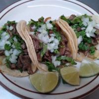 Carne Asada Taco · Steak. Served with onions and cilantro