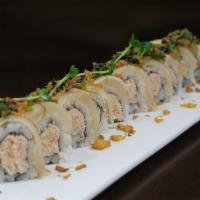 Albacore Roll · California with albacore, ponzu sauce and fried onion.