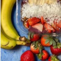 Standard Acai · Homemade granola, bananas, strawberries, coconut flakes.