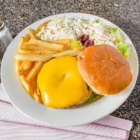 Deluxe Burger Platter  · Served with Greek salad on a burger bun with a choice of regular fries, sweet potato fries o...