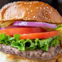 Pantry Burger · Patty served with crisp lettuce, tomato, 1000 Island and pickles. Served on our homemade ses...