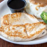 Grilled Chicken Breast · Boneless skinless tender breast served with BBQ sauce or try our tasty lemon pepper. Served ...