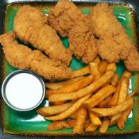 Chicken Tenders and Fries · Choice of dressing: BBQ, Ranch or Buffalo sauce