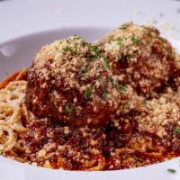 Spaghetti and Meatballs · Served with salad only.