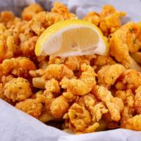 Lunch Fried Crawfish Tails Basket · Served with a side of fries.
