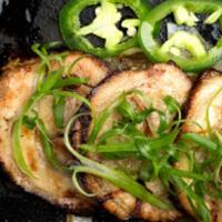 Grilled Pork Belly · Tender pork, jalapeno and green onions.