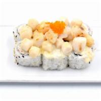 B.S.C.R. Roll  · Baked scallops and California roll.
