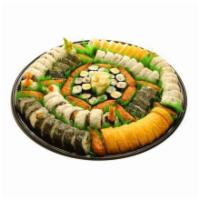 Kama'aina Plate · 98 pieces. California maki, tempura maki, futo maki, and egg maki. Ume, cucumber, and shinko...