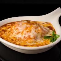 Lasagna · A 4 cheese lasagna with mushrooms and sun dried tomatoes, baked in our signature tomato sauc...